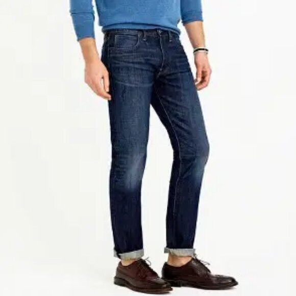 J. Crew 770 Jeans Slim Straight Fit Kaihara Denim Dark‎ Wash - Picture 1 of 16